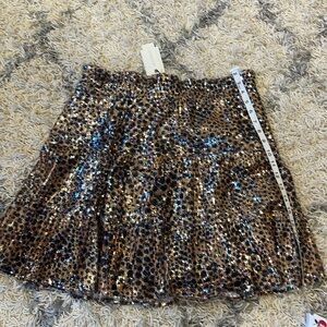 Sequence leopard print a line skirt